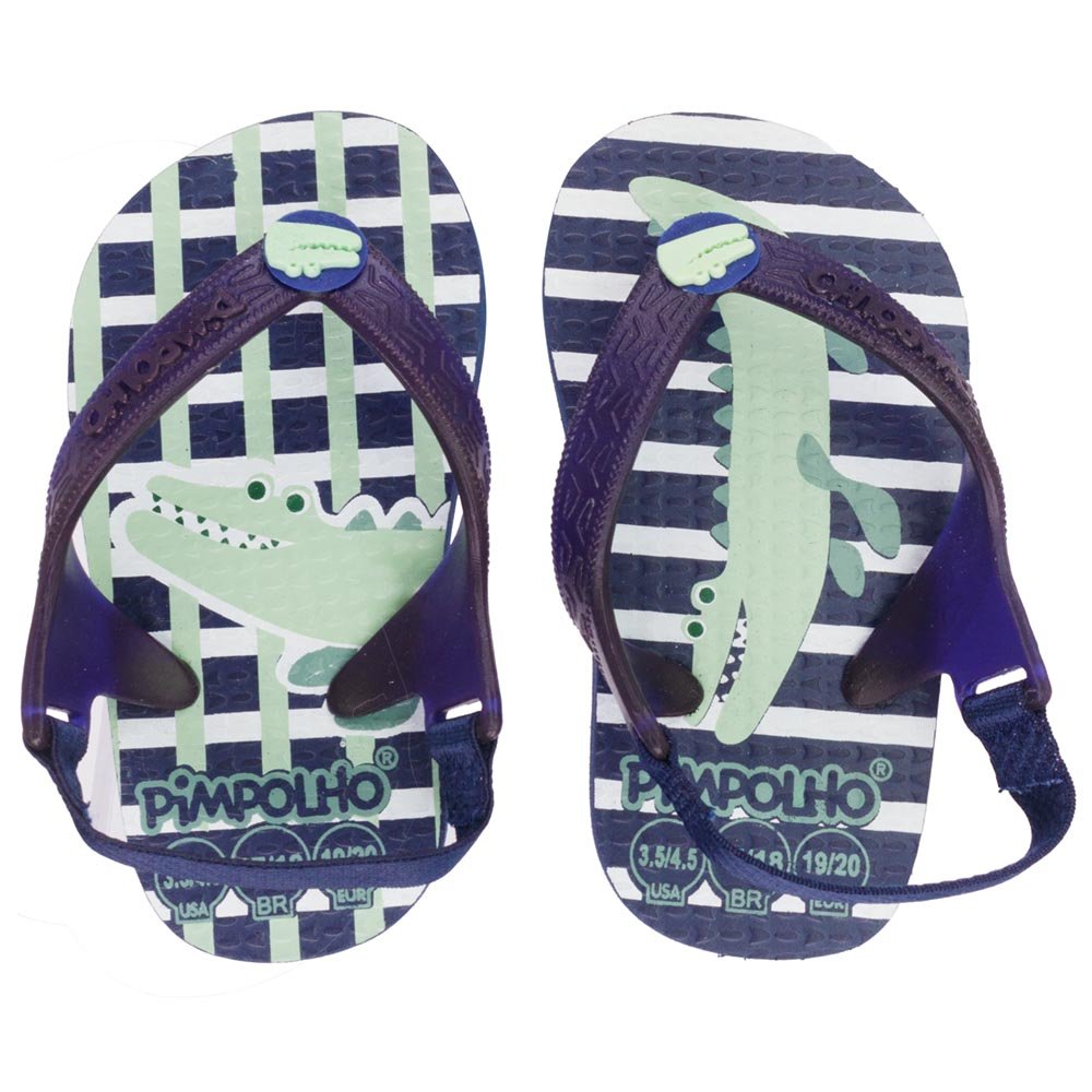 Kit Sandalia Praiana Baby Marinho/Jacare Masculino Pimpolho Com 12 Pares - Numeração 17 A 23