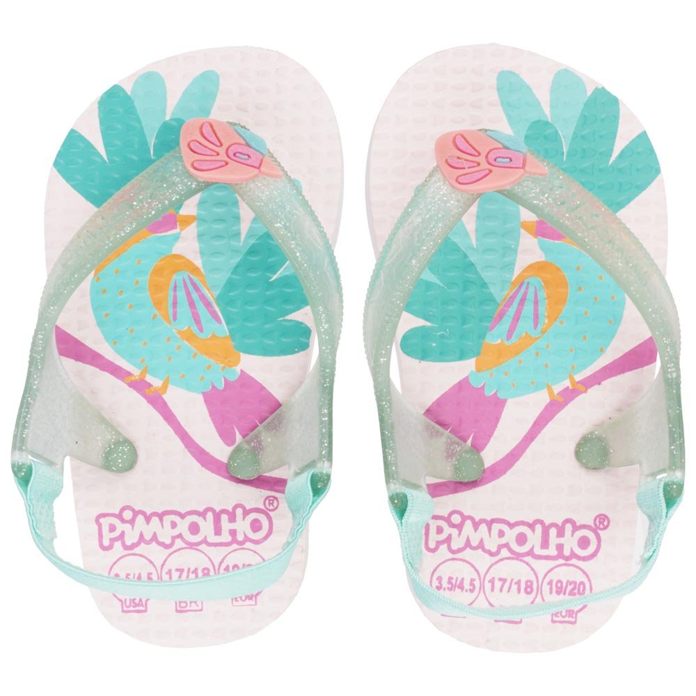 Kit Sandalia Praiana Baby Rosa/Passaro Feminino Pimpolho Com 12 Pares - Numeração 17 A 23