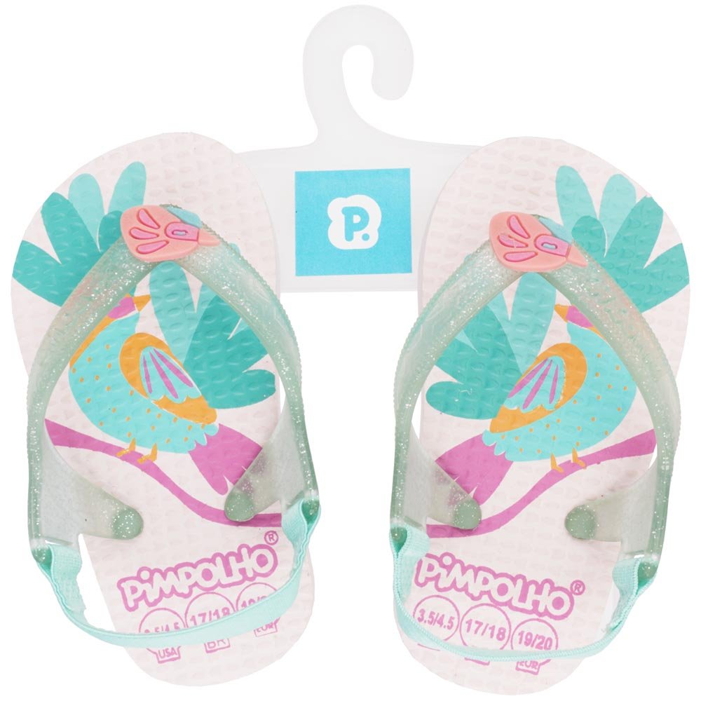 Kit Sandalia Praiana Baby Rosa/Passaro Feminino Pimpolho Com 12 Pares - Numeração 17 A 23