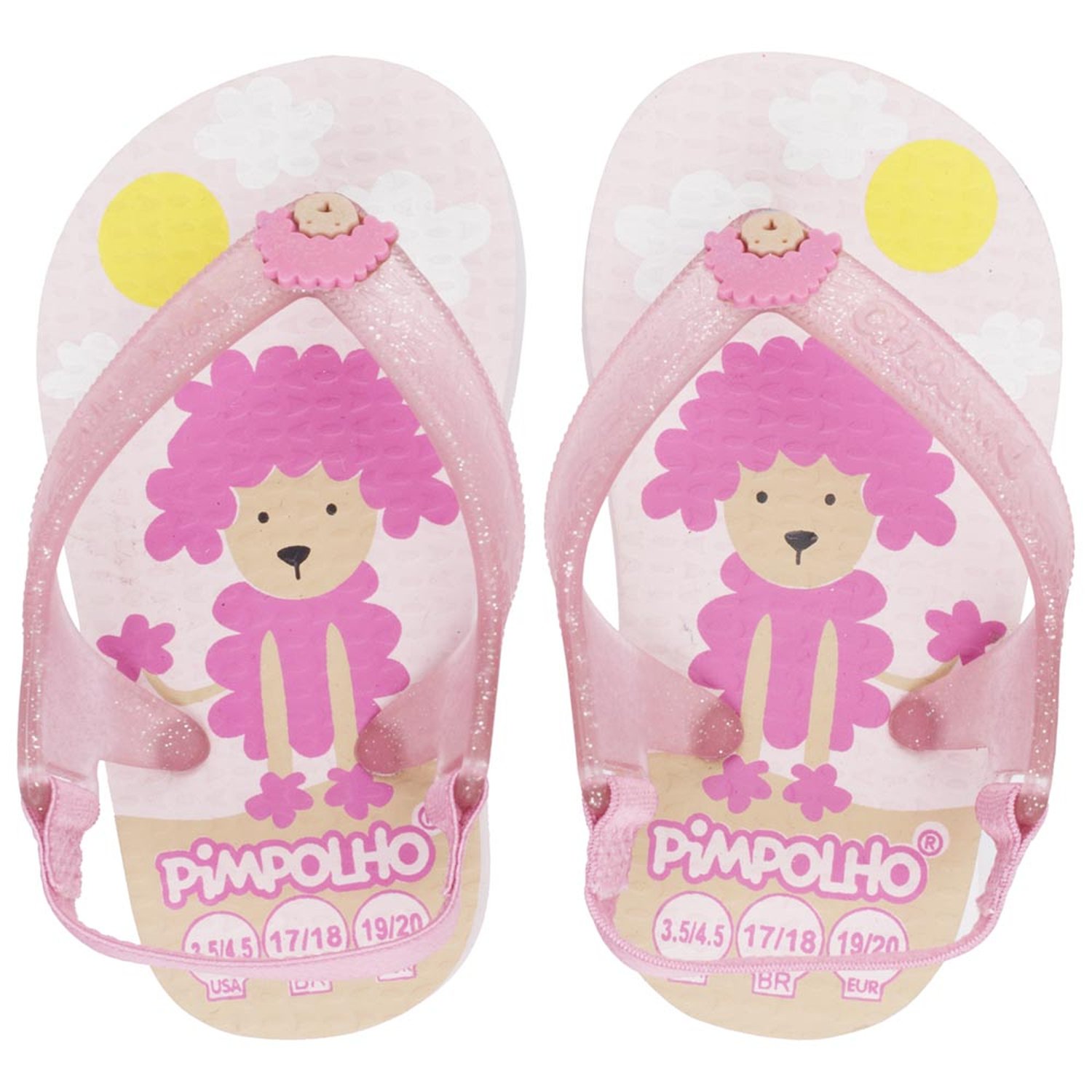 Kit Sandalia Praiana Baby Rosa/Poodle Feminino Pimpolho Com 12 Pares - Numeração 17 A 23