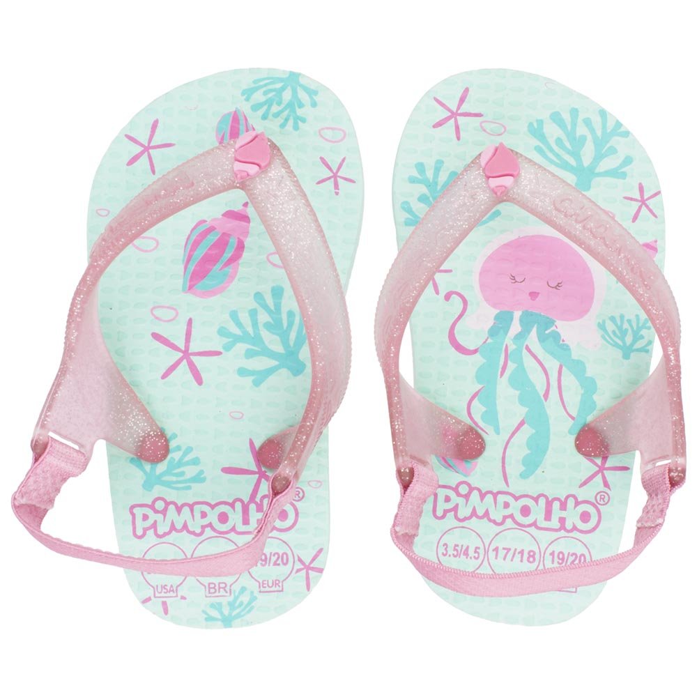 Kit Sandalia Praiana Baby Verde/Água-Viva Feminino Pimpolho Com 12 Pares - Numeração 17 A 23