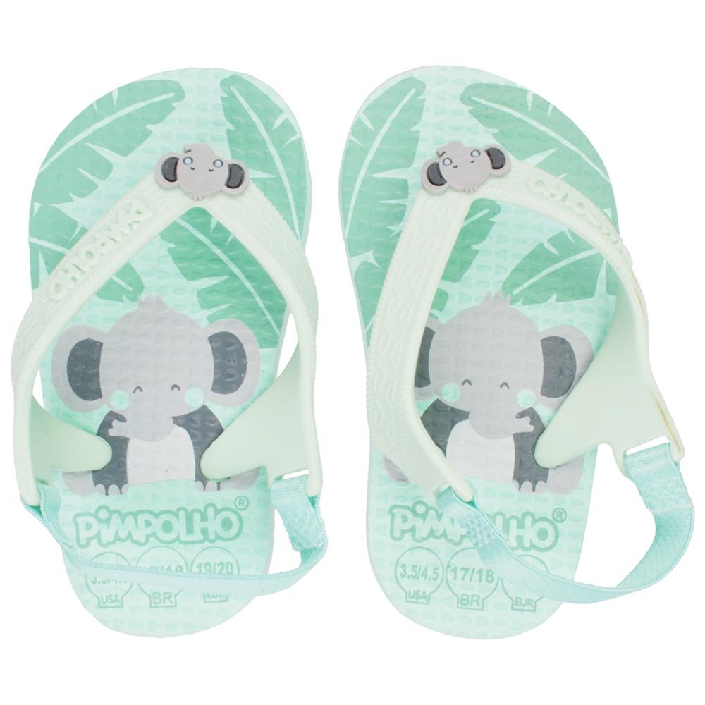 Kit Sandalia Praiana Baby Verde/Elefante Masculino Pimpolho Com 12 Pares - Numeração 17 A 23