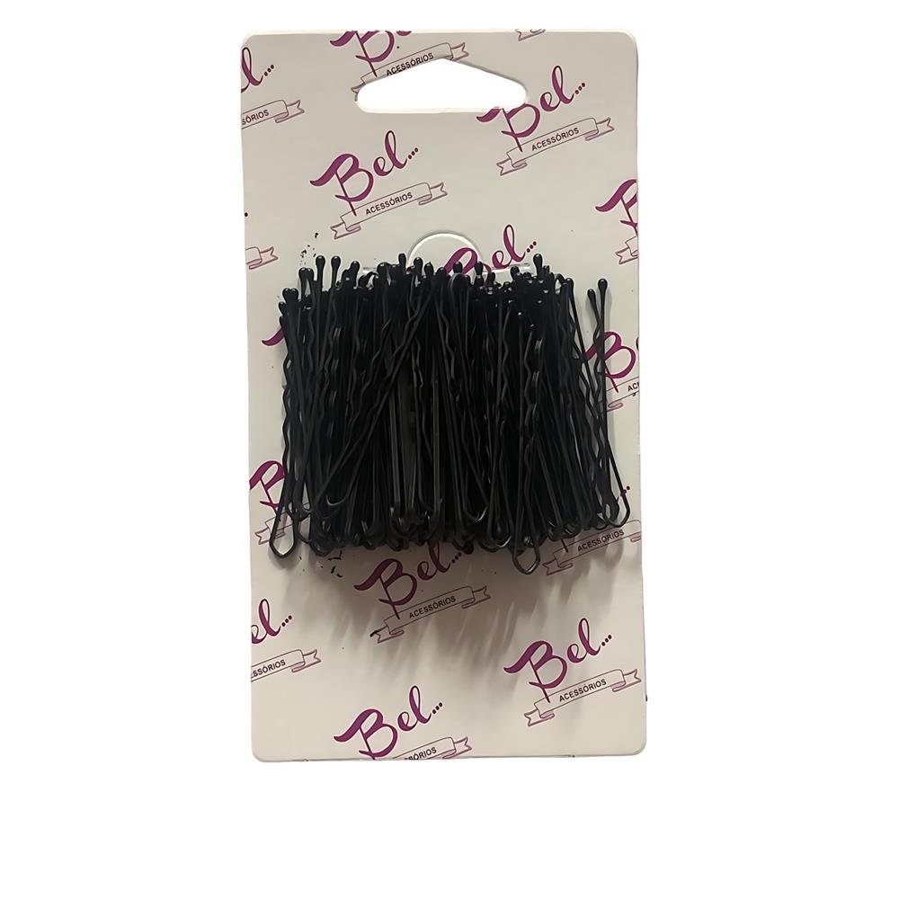 Grampo Para cabelo numero 5 Preto Blister Com 100 unidades