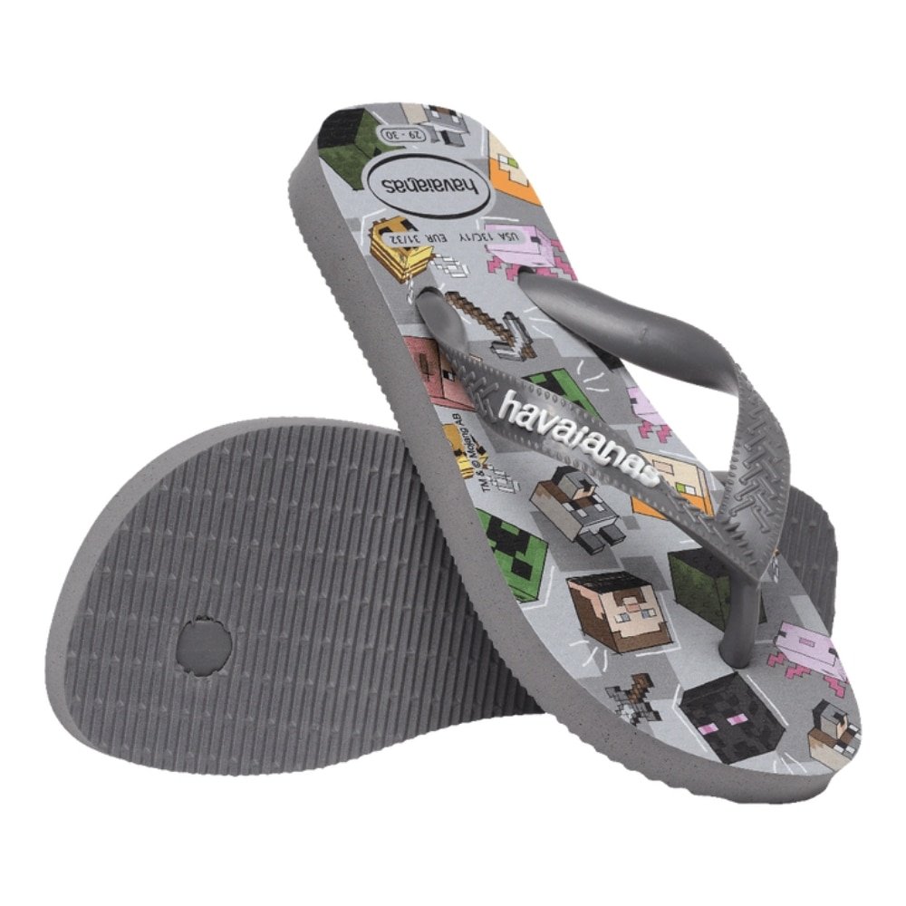 Havaianas Kids Minecraft Cinza Aço 27/8