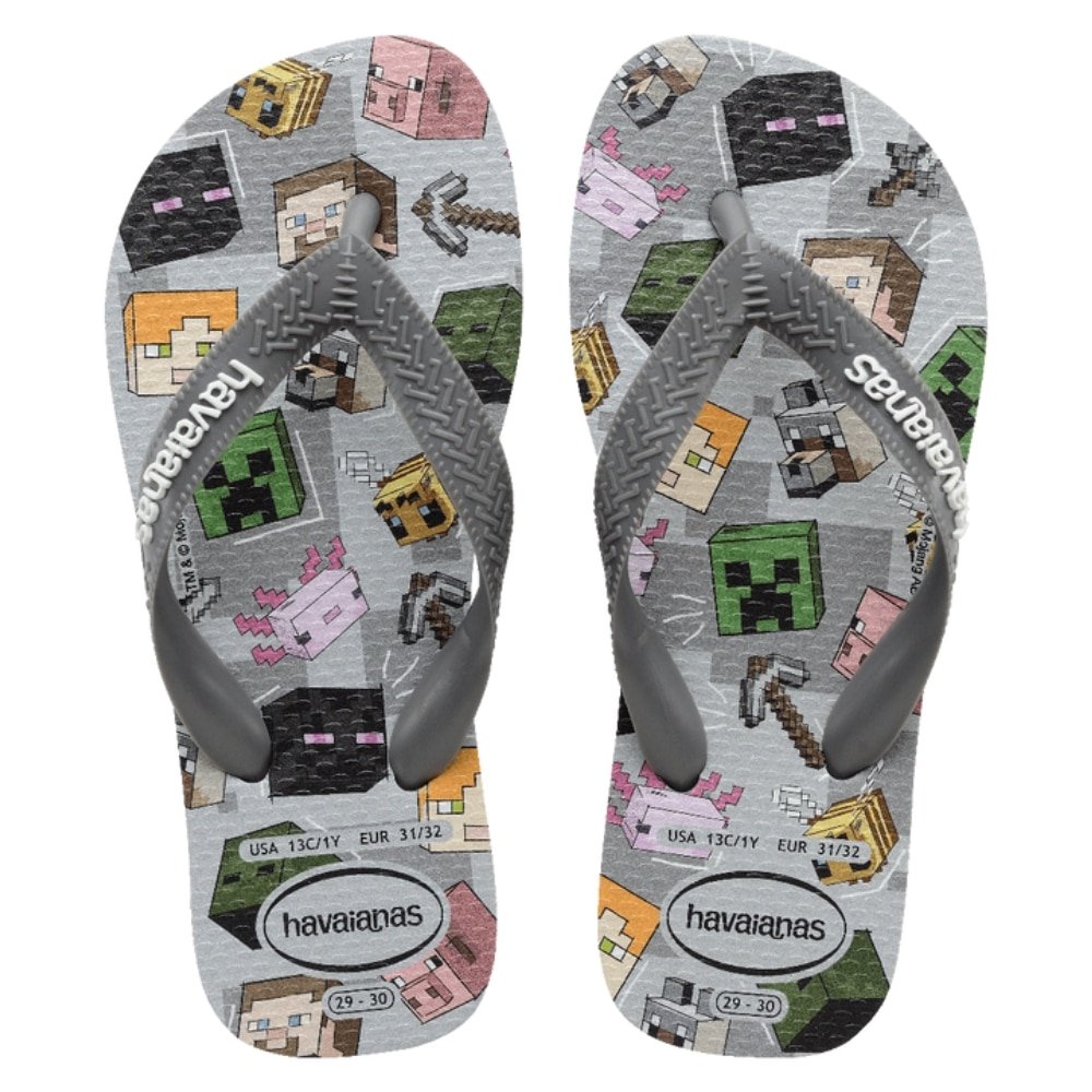 Havaianas Kids Minecraft Cinza Aço 35/6