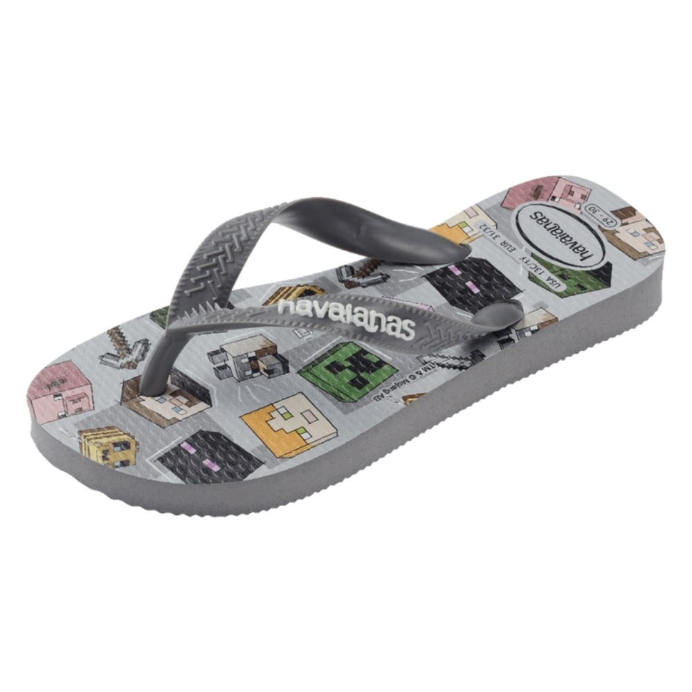 Havaianas Kids Minecraft Cinza Aço 35/6