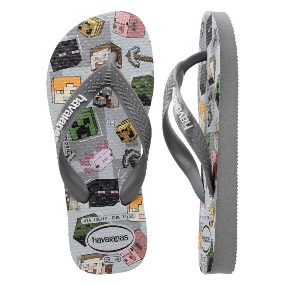 Havaianas Kids Minecraft Cinza Aço 35/6