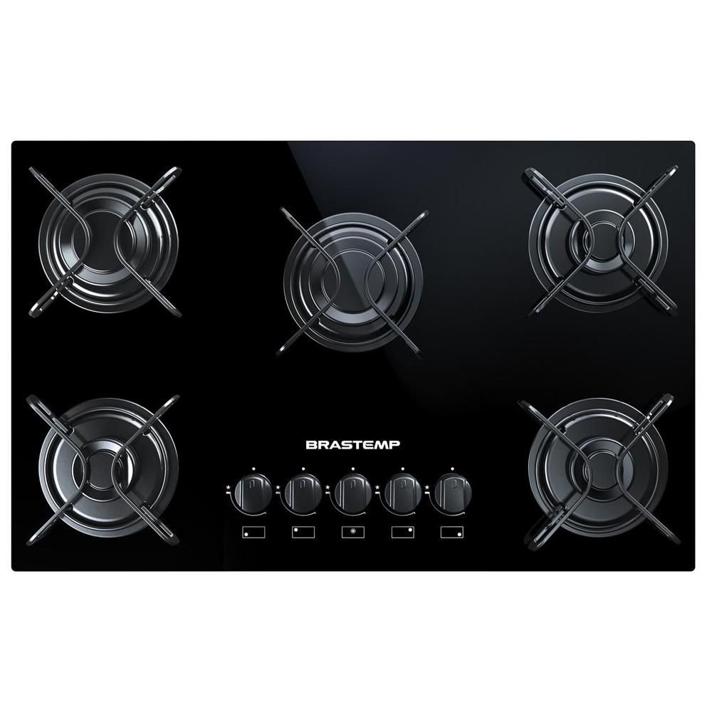 Cooktop Brastemp 5 Bocas Com Grades Piatina E Acendimento Automático Preto Bdd75ae ¿ Bivolt