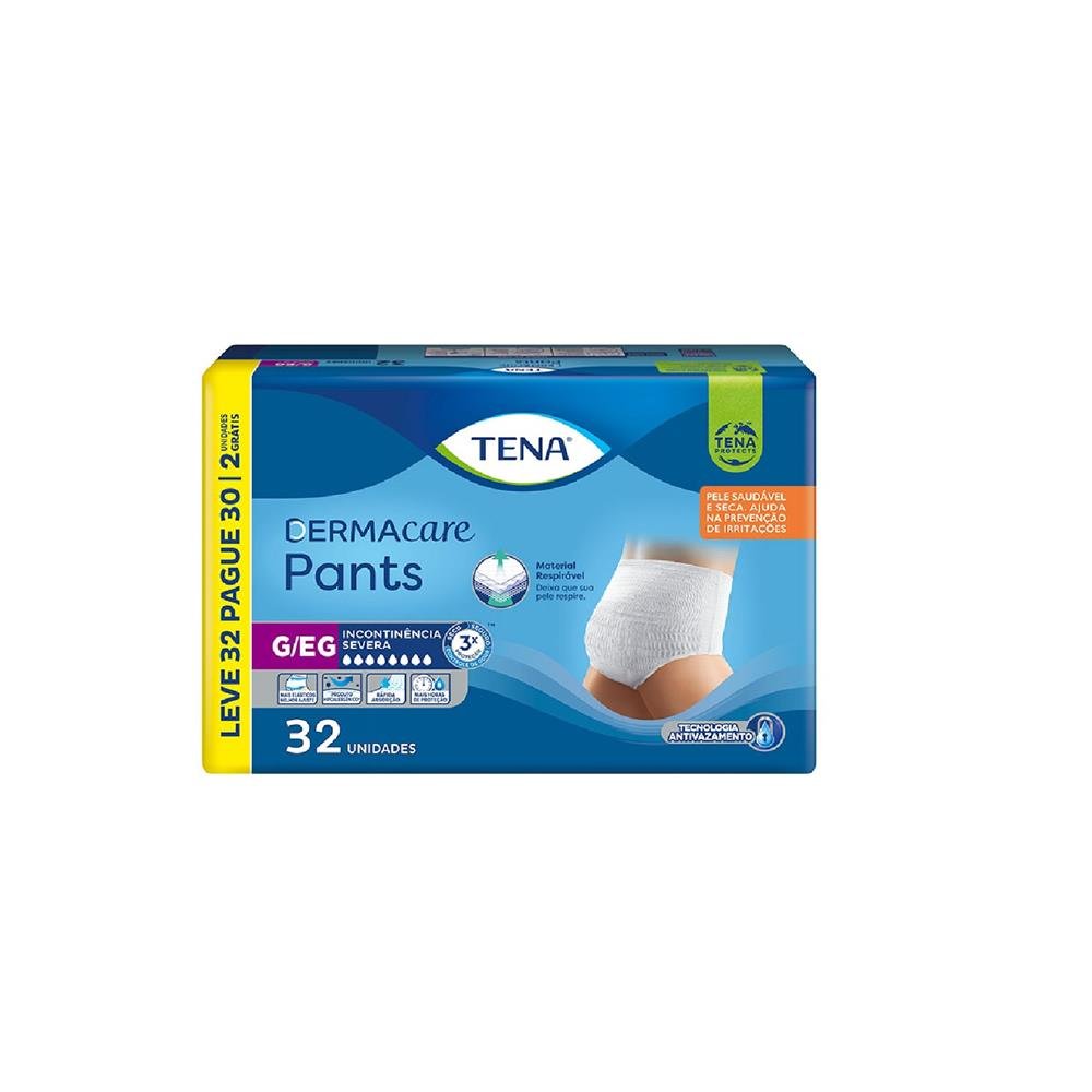 Roupa Intima Tena Pants Dermacare G/EG Leve 32 Pague 30 unidades