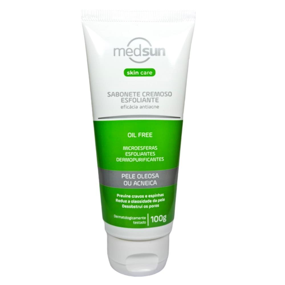 Sabonete Cremoso Esfoliante Skincare Medsun Para Pele Oleosa 100g