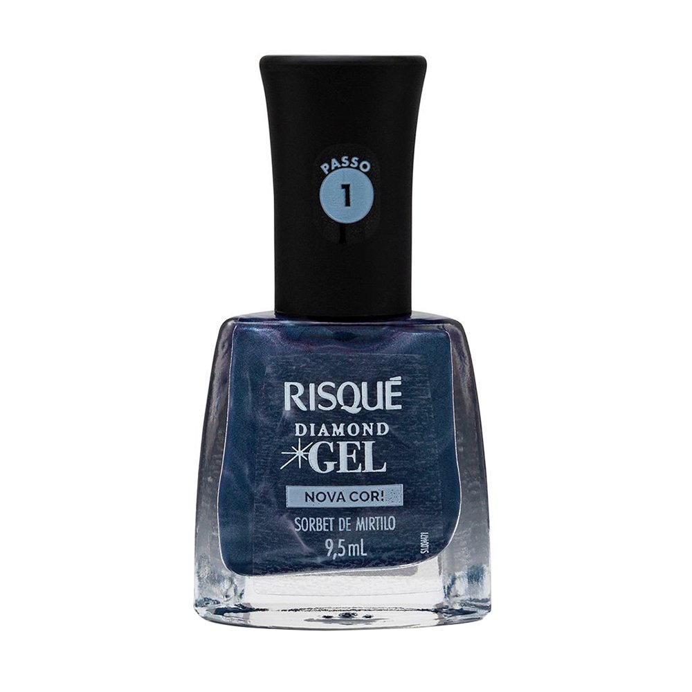 Esmalte Risqué Cintilante Diamond Gel Sorbet de Mirtilo Avulso 9,5ml