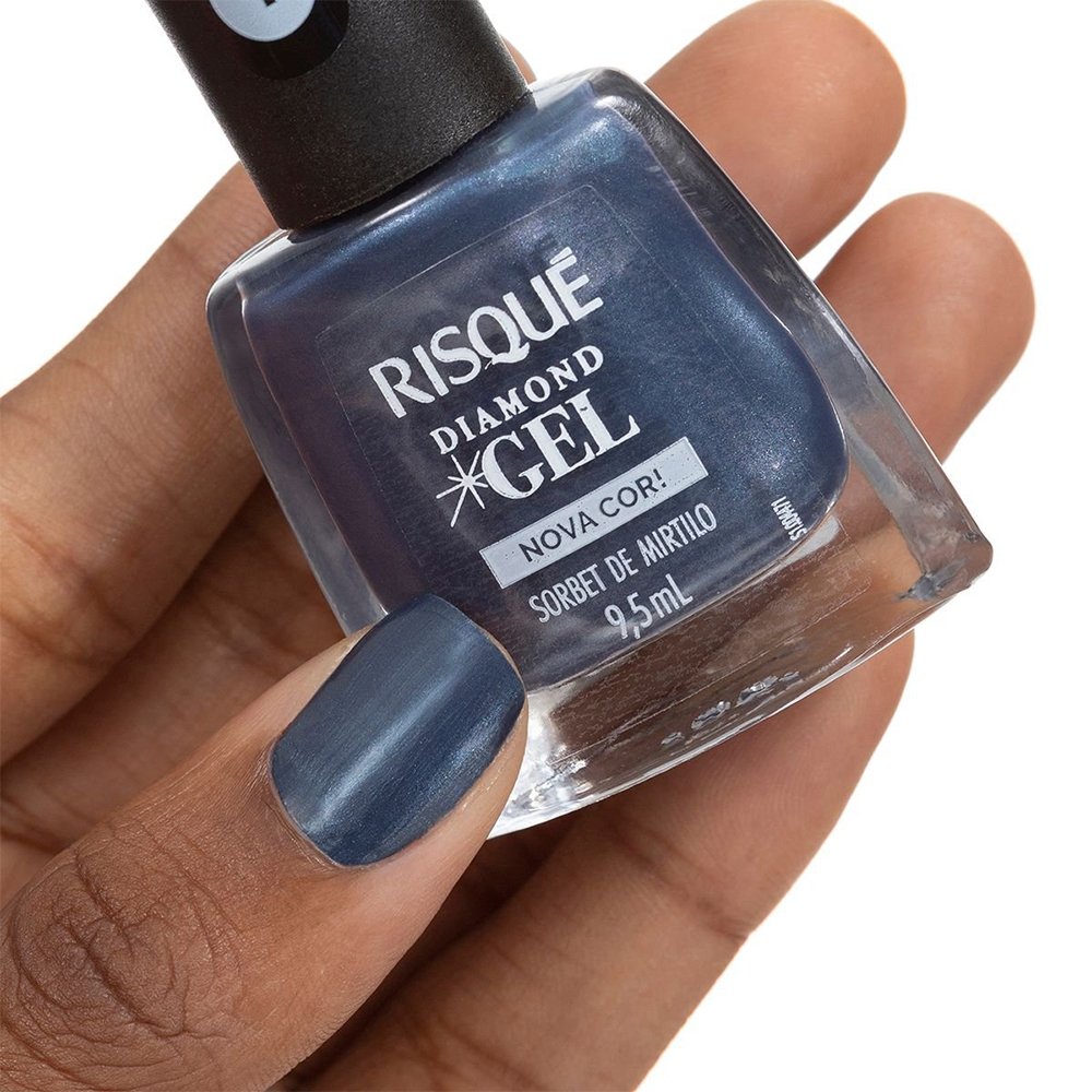 Esmalte Risqué Cintilante Diamond Gel Sorbet de Mirtilo Avulso 9,5ml