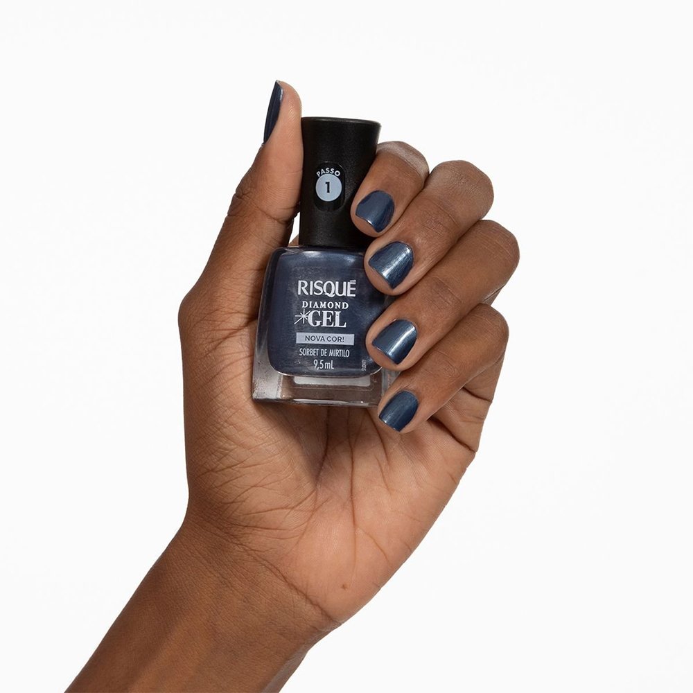 Esmalte Risqué Cintilante Diamond Gel Sorbet de Mirtilo Avulso 9,5ml