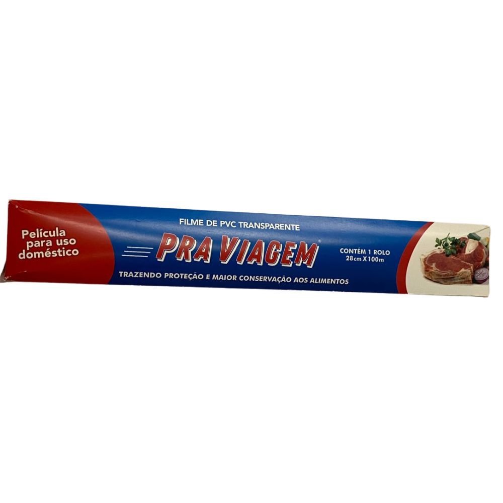 Rolo De Filme De Pvc 28 Cm X 100 Metros Caixa Com 25 Unidades