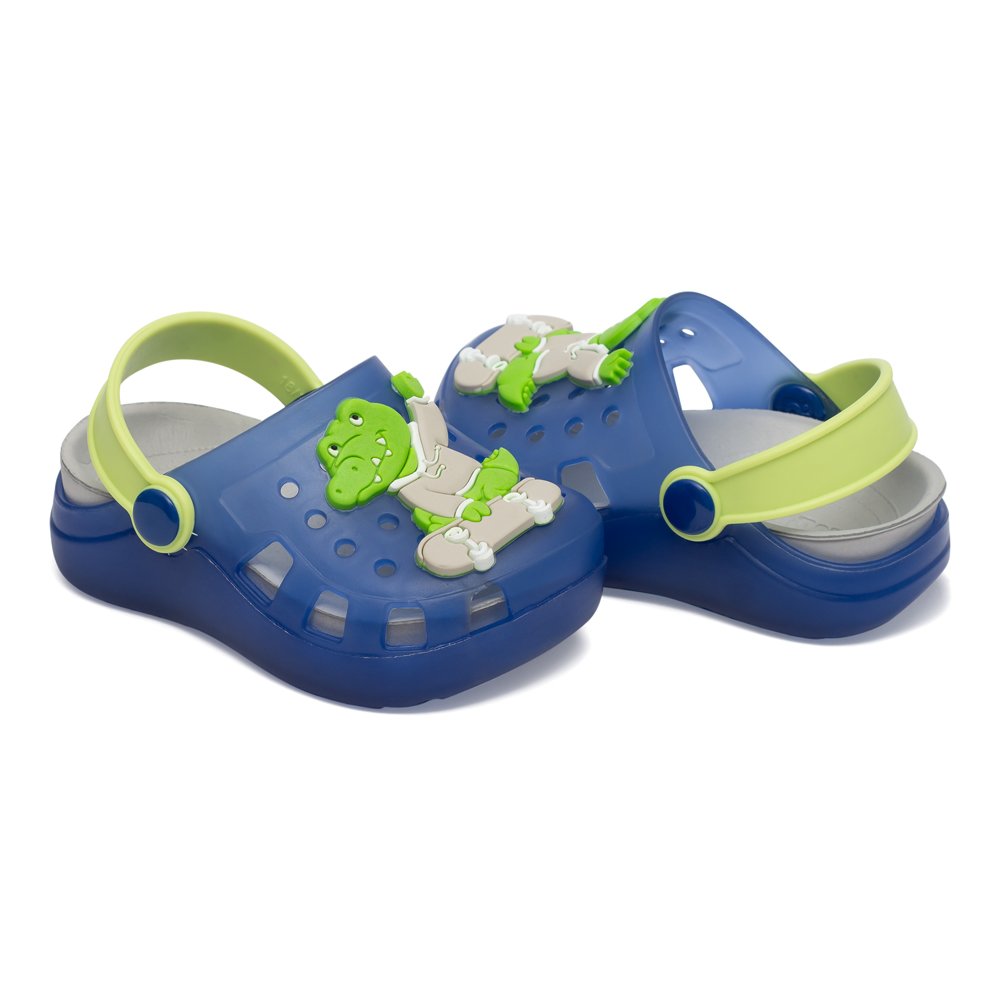Kit Sandalia Infantil Pimpolho Babuche Azul 6 Pares - Numeração 16 A 21