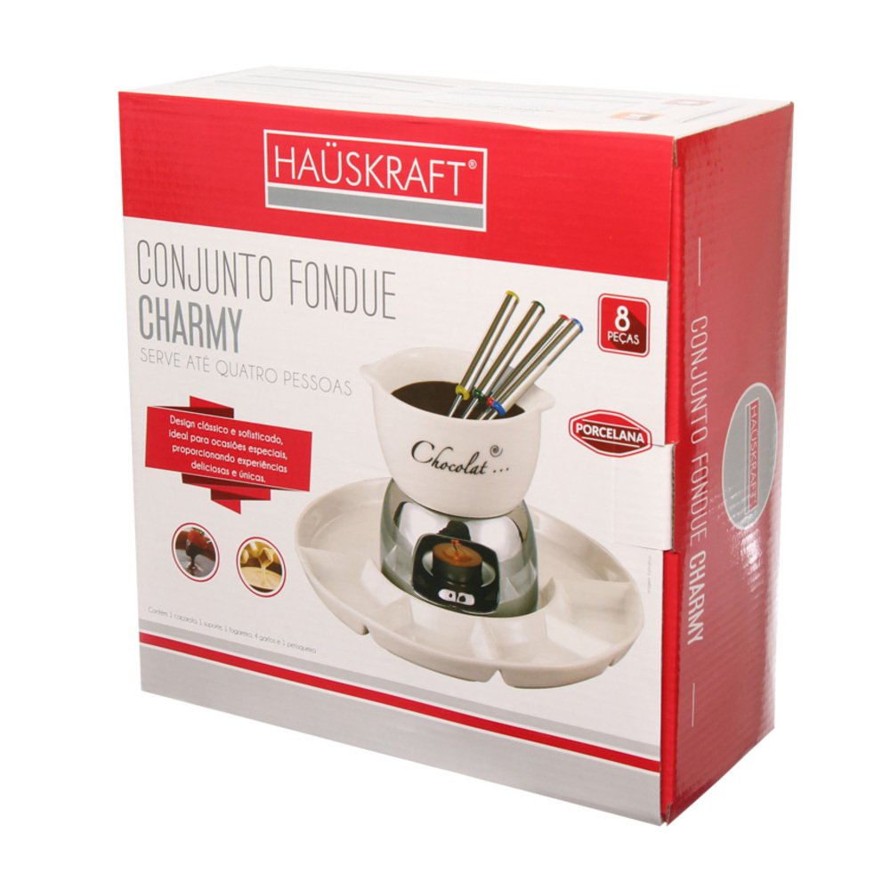 Conjunto Fondue Charmy Branco 8 Peças - Hauskraft