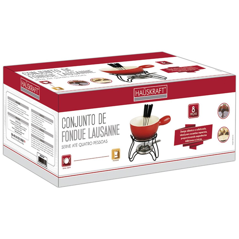 Conjunto Fondue Lausanne Vermelho 8 Peças - Hauskraft