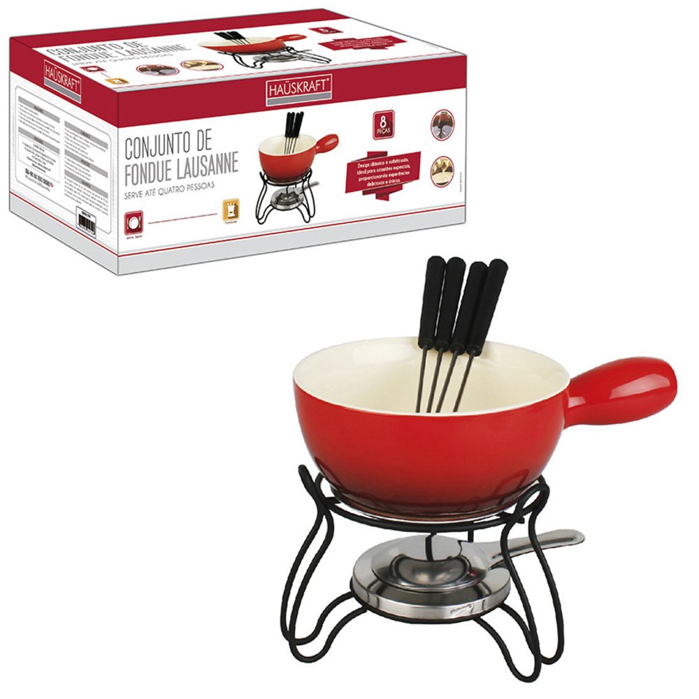 Conjunto Fondue Lausanne Vermelho 8 Peças - Hauskraft