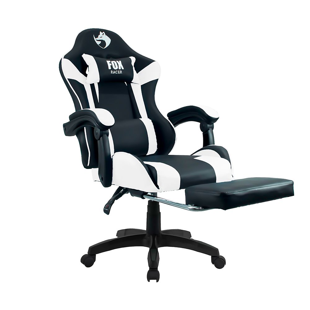 Cadeira Gamer Fox Racer Zerda Com Apoio De Pes Branca - W20
