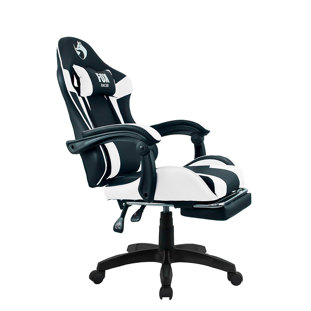 Cadeira Gamer Fox Racer Zerda Com Apoio De Pes Branca - W20