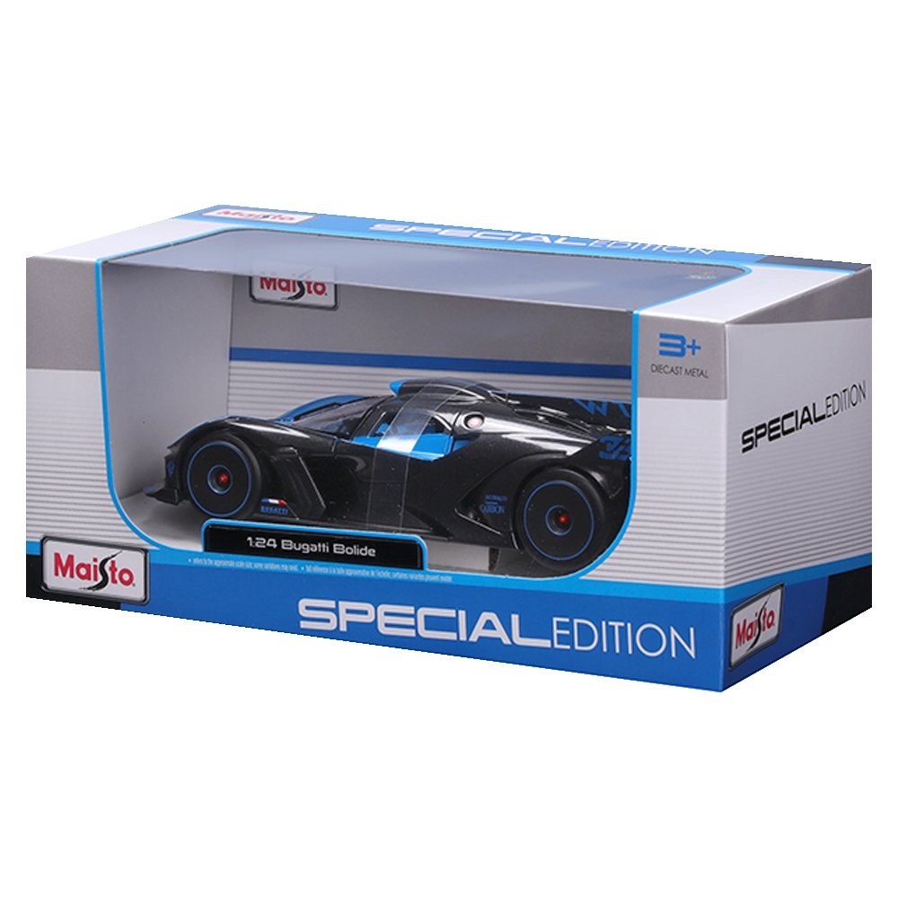 Carrinho Maisto 1:24 Bugatti Bolide Azul e Preto