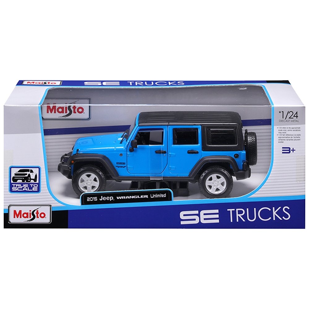 Carrinho Maisto 1:24 Jeep Wrangler Unlimited Azul