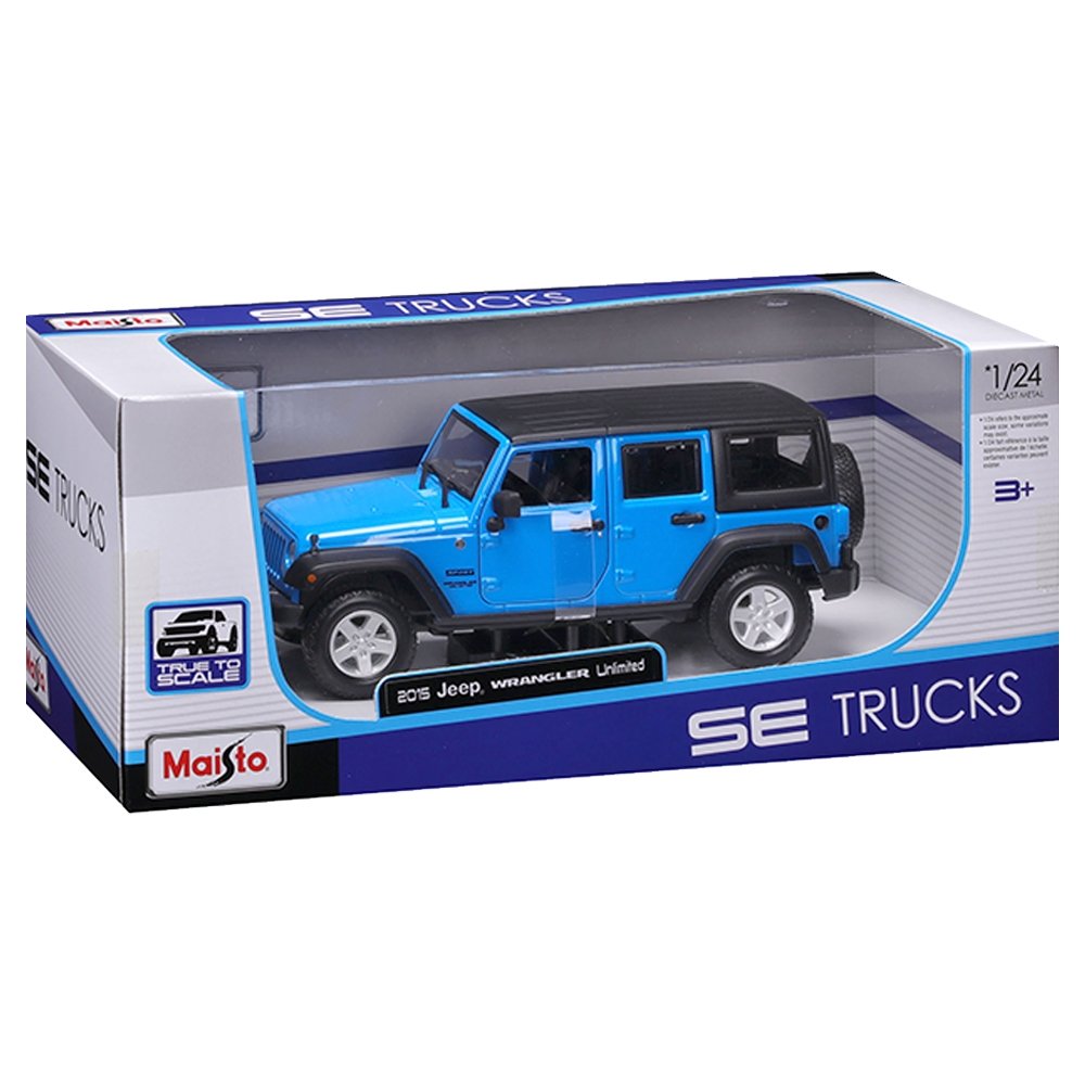 Carrinho Maisto 1:24 Jeep Wrangler Unlimited Azul