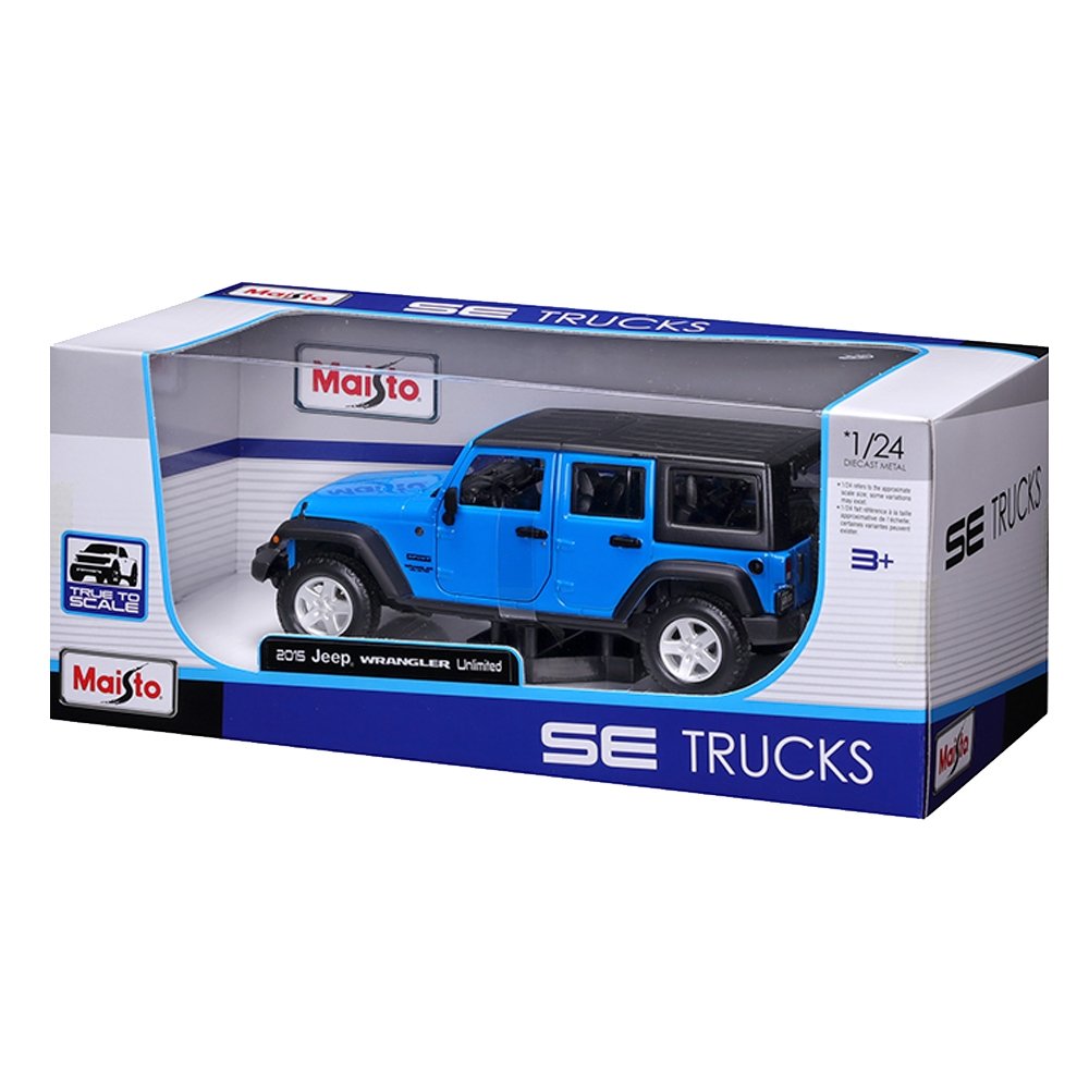 Carrinho Maisto 1:24 Jeep Wrangler Unlimited Azul