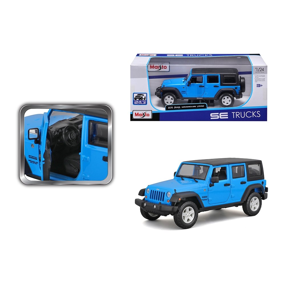 Carrinho Maisto 1:24 Jeep Wrangler Unlimited Azul