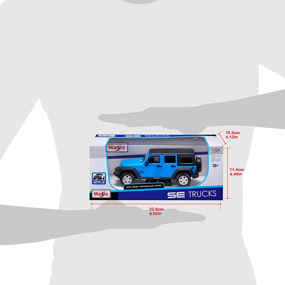 Carrinho Maisto 1:24 Jeep Wrangler Unlimited Azul