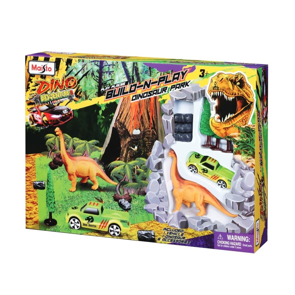 Carrinho Maisto Build/Play Dino Adventure e Acessórios