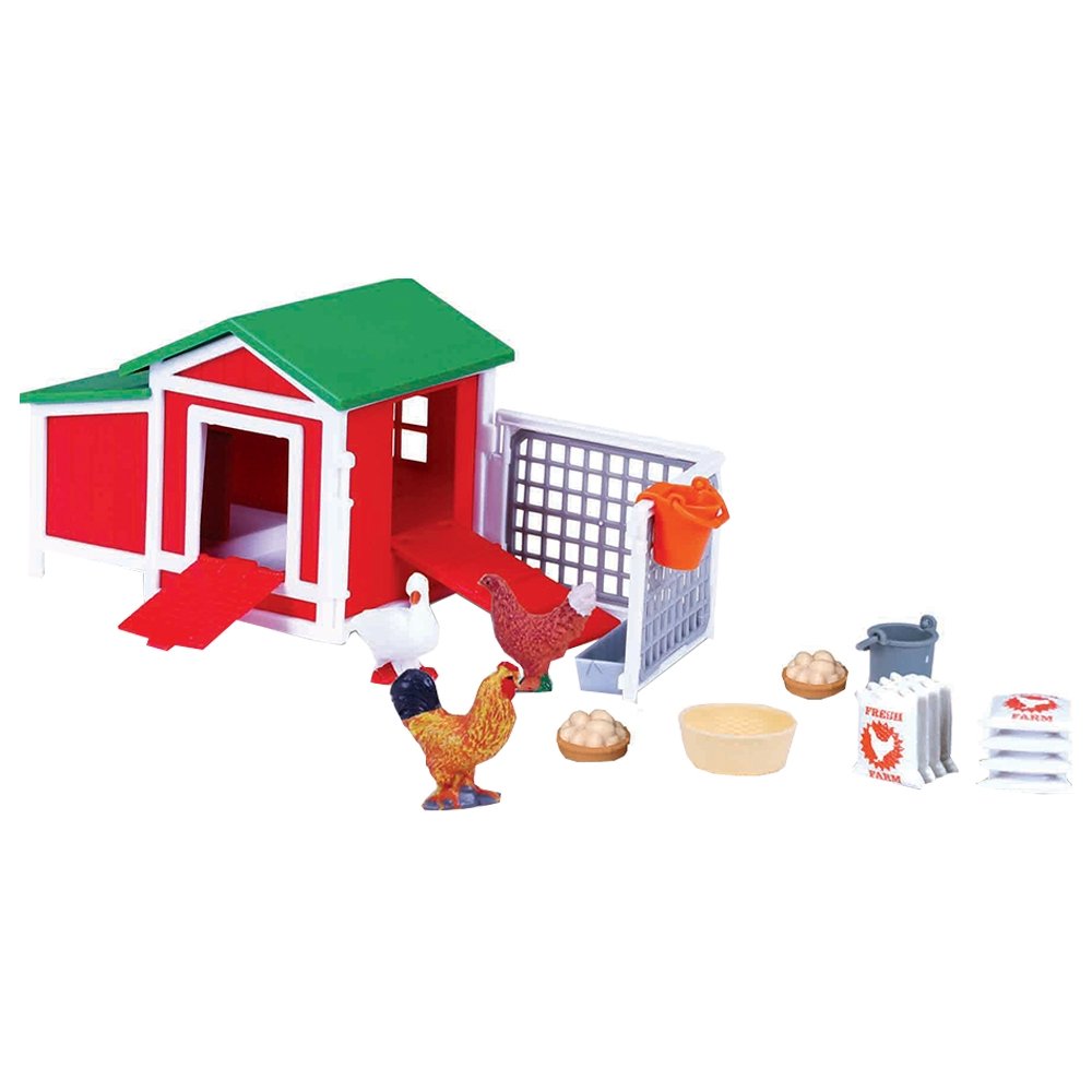 Kit Fazendinha Galinheiro Com Trator Burago