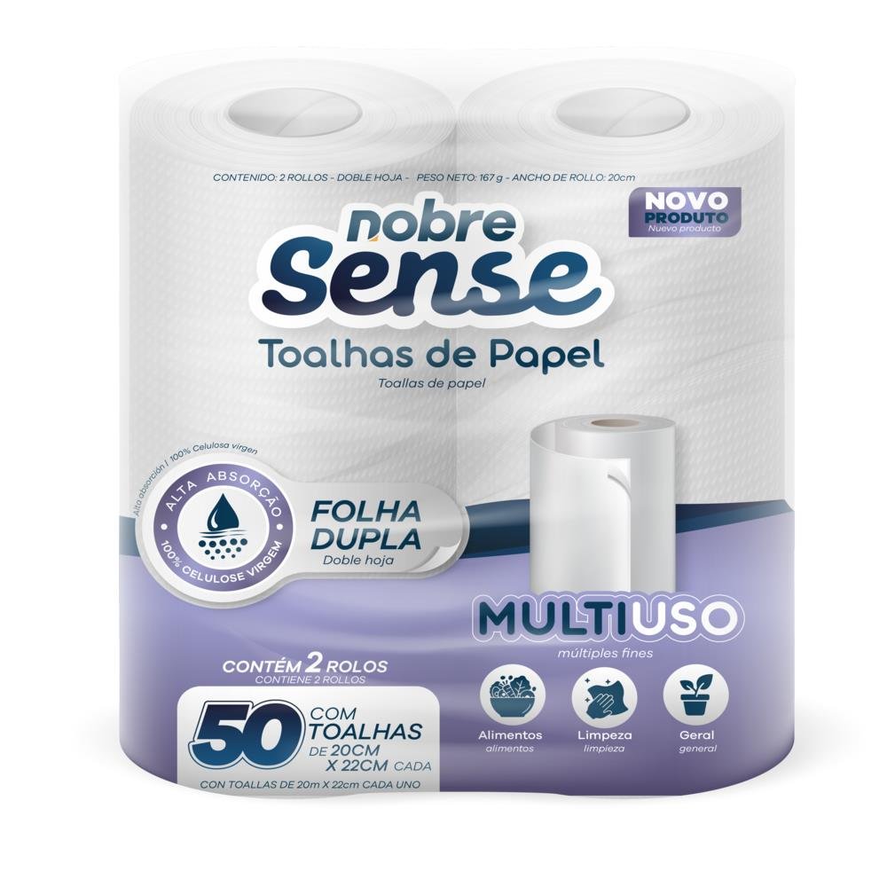 Papel Toalha Para Cozinha Folha Dupla Nobre