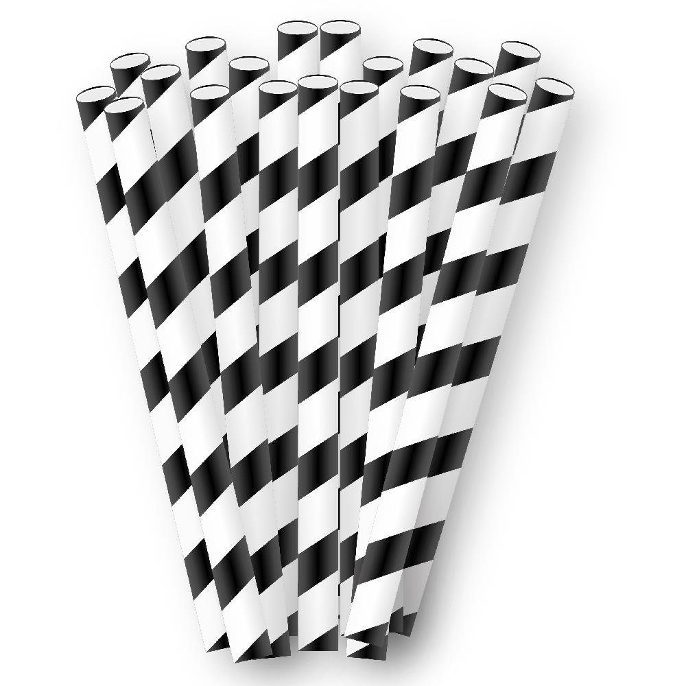 Canudo De Papel Preto Fest Color