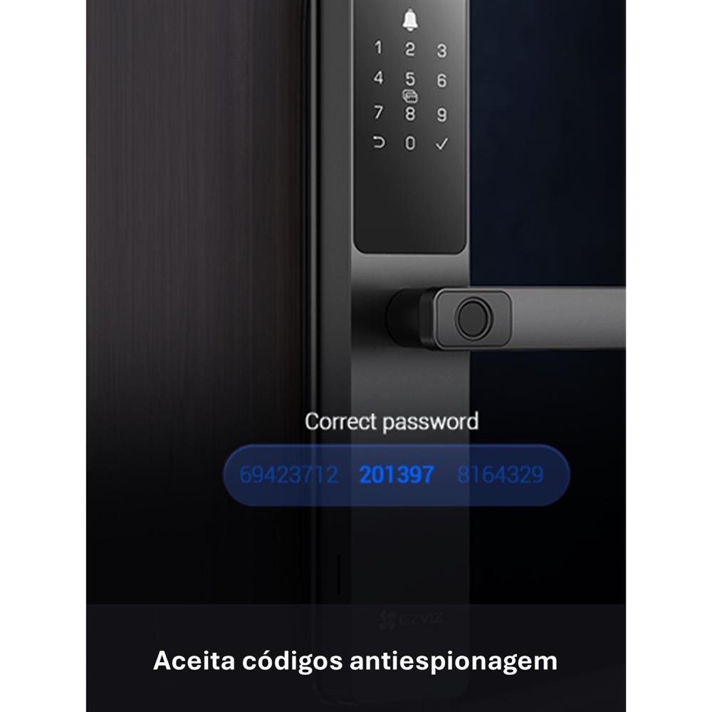 Fechadura Inteligente Ezviz Hikvision DL05 Wifi / Biometria / Tag / Senha / Chave