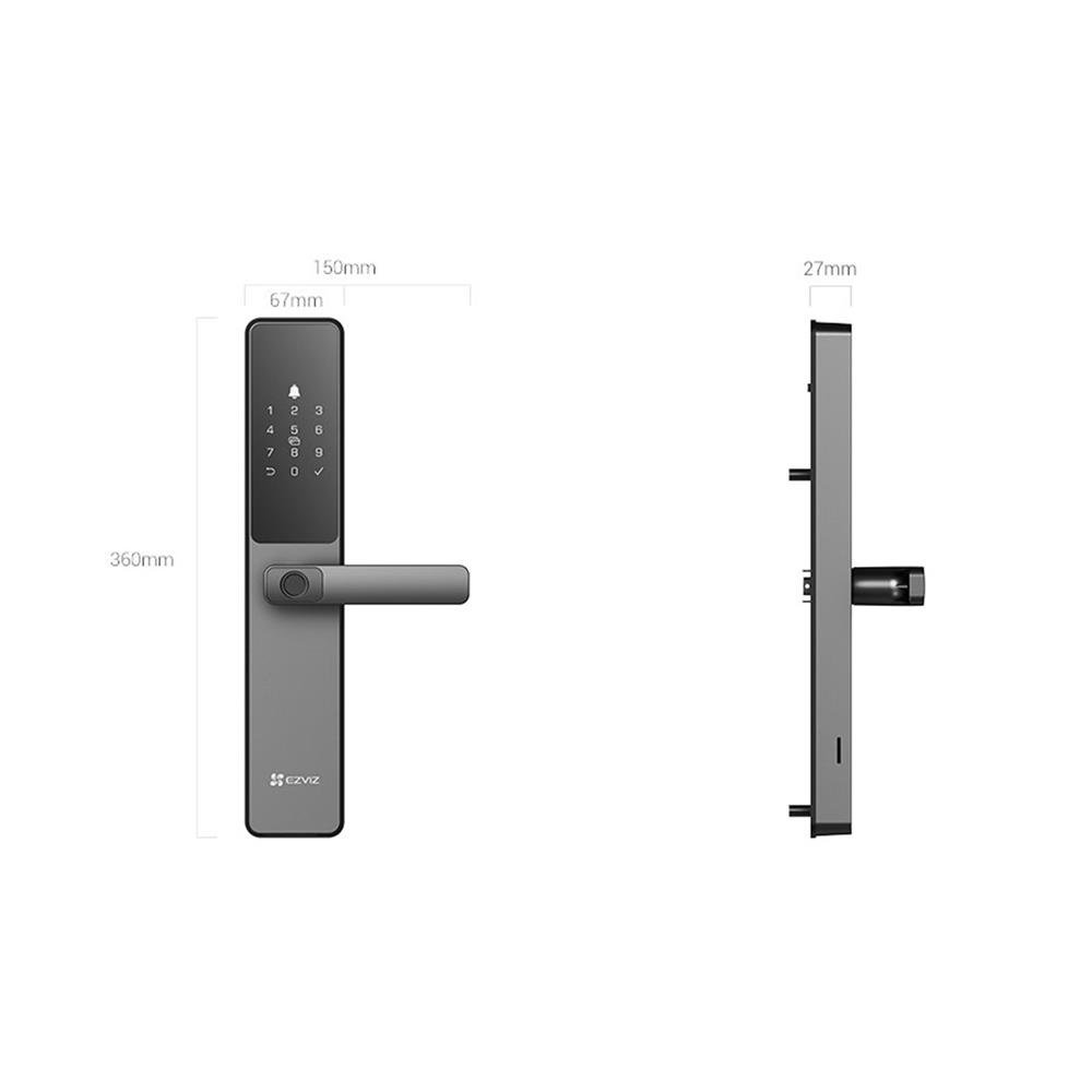 Fechadura Inteligente Ezviz Hikvision DL05 Wifi / Biometria / Tag / Senha / Chave