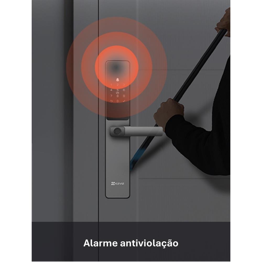 Fechadura Inteligente Ezviz Hikvision DL05 Wifi / Biometria / Tag / Senha / Chave