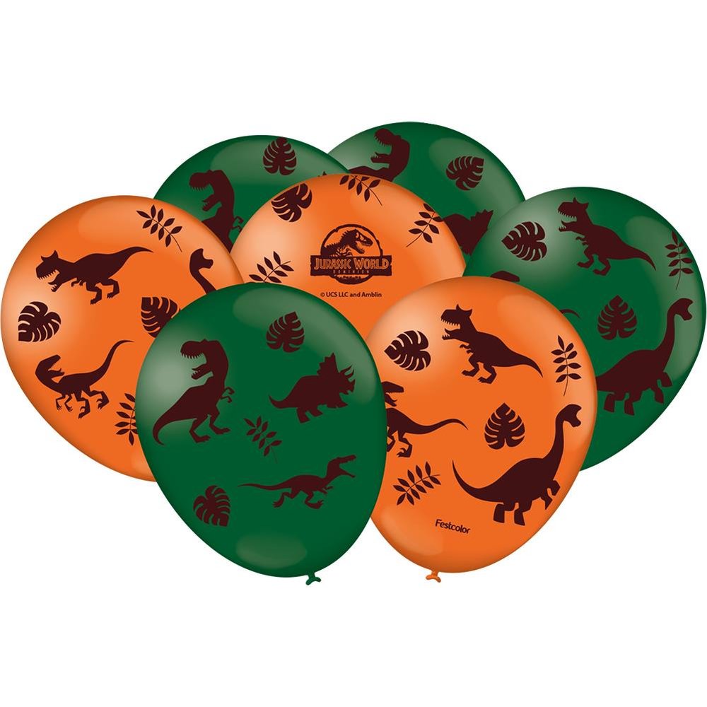 Balao Jurassic Play - Embalagem com 25 unidades.