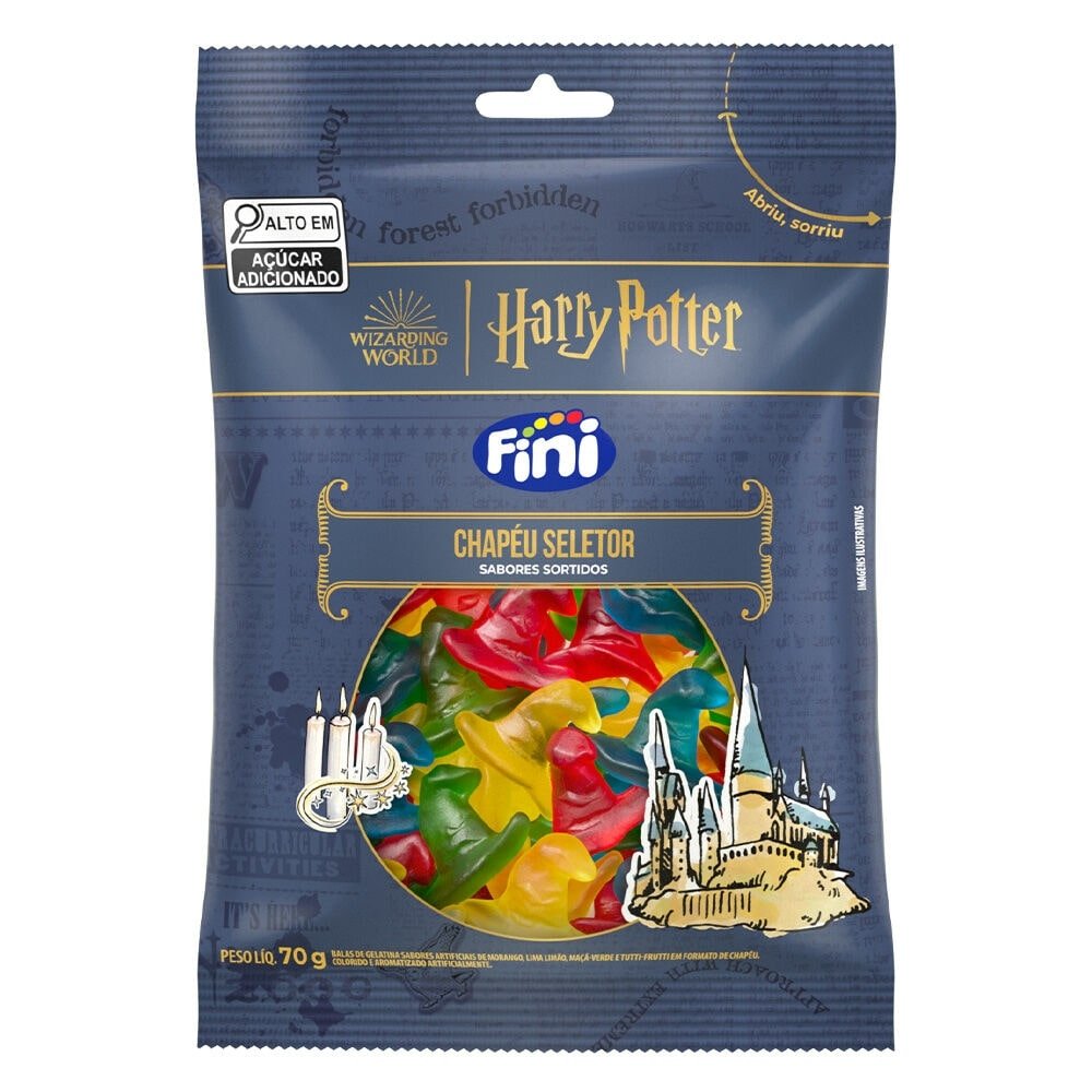 Bala Fini Gelatina Chapéu Seletor Harry Potter 70g - Embalagem com 12 Unidades