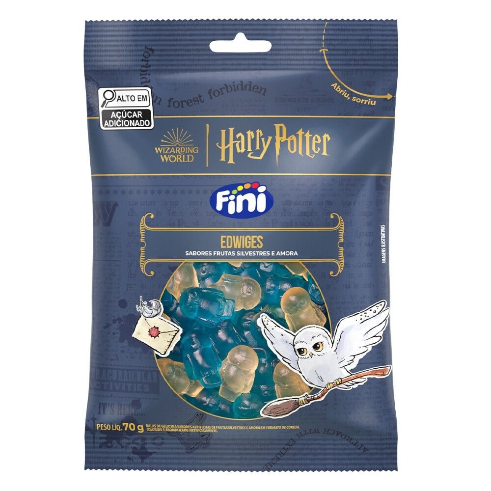 Bala Fini Gelatina Edwiges Harry Potter 70g - Embalagem com 12 Unidades