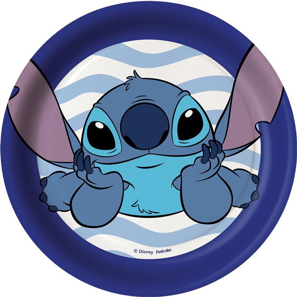 Prato Stitch - Embalagem com 8 unidades.