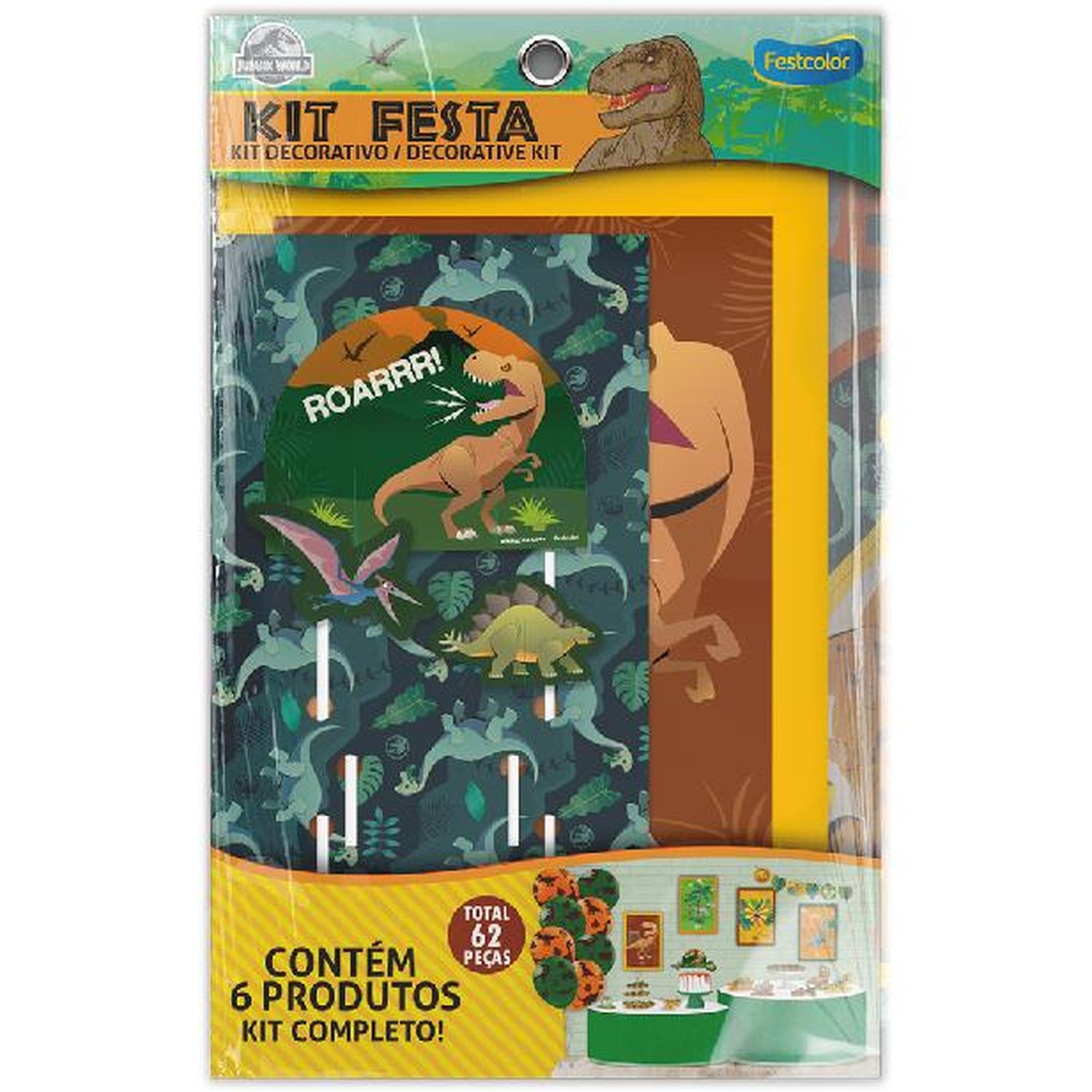 Kit Festa Jurassic Play - Embalagem com 1 unidade.