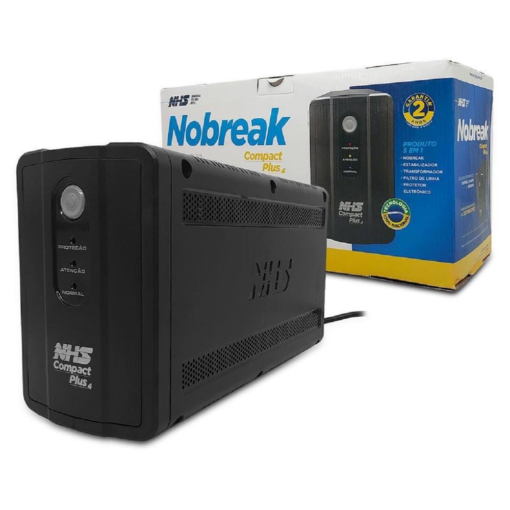 Nobreak Nhs Compact Plus 4 Senoidal, 1400Va, Entrada Bivolt, Saída 120V, Com 2 Baterias