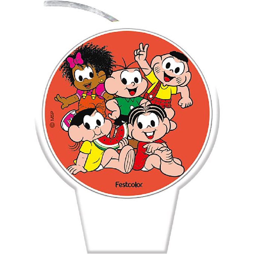 Vela Plana Turma Da Monica - Embalagem com 1 unidade.