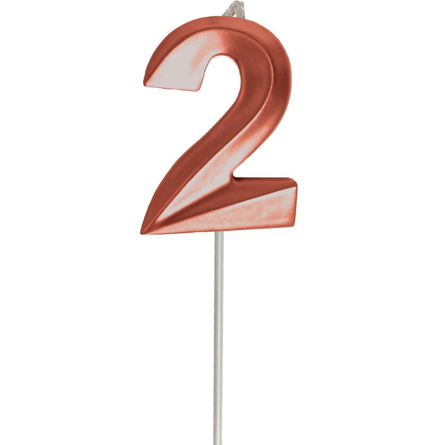 Vela Slim Metallic Cobre N 2 - Embalagem com 1 unidade.