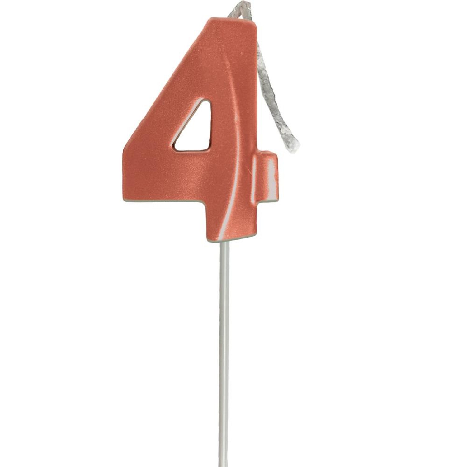 Vela Slim Metallic Cobre N 4 - Embalagem com 1 unidade.