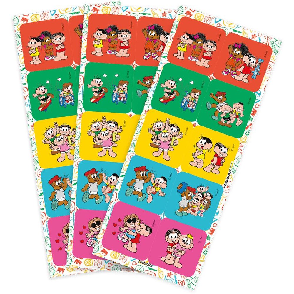 Adesivo Quadrado Turma Da Monica