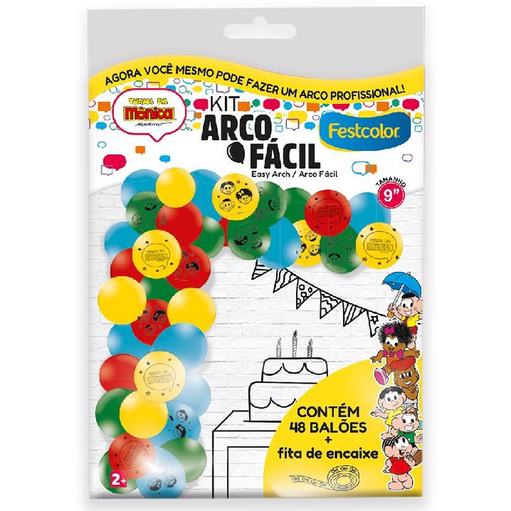 Kit Arco Facil De Baloes Turma Da Monica