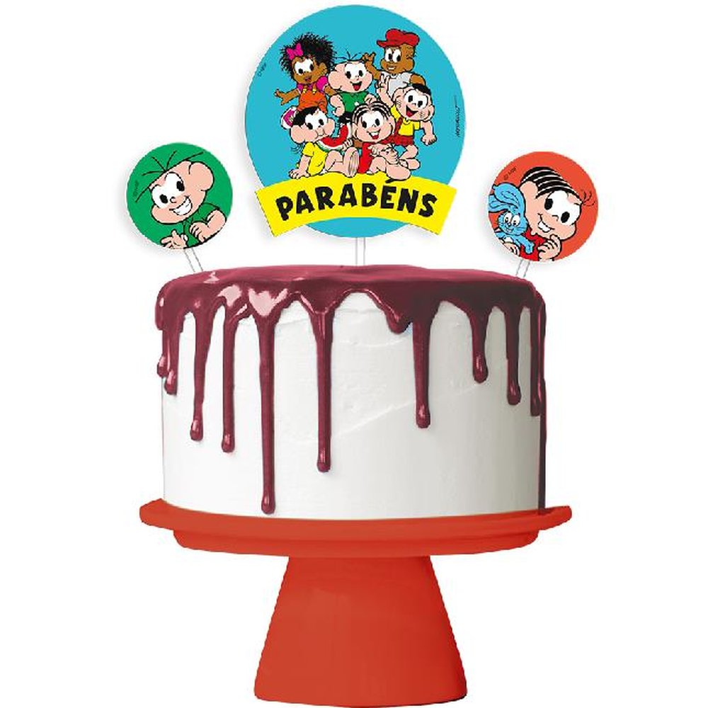 Kit Topo De Bolo Turma Da Monica