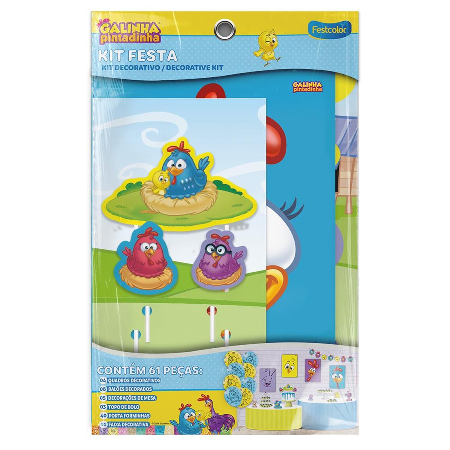 Kit Festa Galinha Pintadinha - Embalagem com 1 unidade.